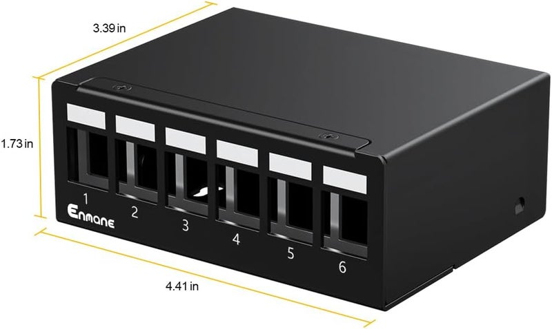 Enmane 6 Port Patch Panel Blank Keystone Patch Panel STP&UTP Compatible with LC/SC/ST/FC/USB/HDMI Keystone Jack for Desk Mount Home Ethernet Termination Box - Image 4